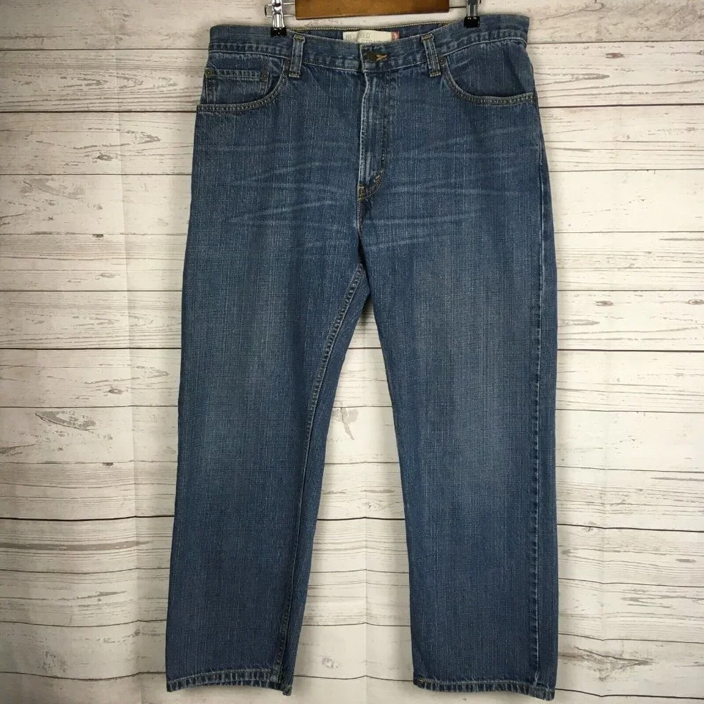 Levis 559‎ Mens Blue Jeans 38x30 Relaxed Straight Cotton Denim Zipper Fly
